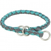 Obojok CAVO okrúhly polostahovací, aqua/grafit L-XL: 52-60cm/ ø18mm