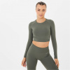 USA Pro Sleeve Seamless Crop Top Light Khaki 14 (42)