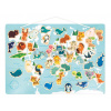 Magnetická hra Mapa sveta Zvieratká My Minikids Magnetic Puzzle Janod 40 magnetiek od 24 mes J05468