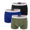 TOMMY HILFIGER - boxerky 3PACK signature cotton essentials olive & blue color combo - limitovaná edícia-XL (101-111 cm)