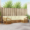 Rohová sofa sada s polštářem 7 pcs Přirozená a Krémová 3375425
