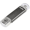 Hama FlashPen Laeta Twin USB pamäť pre smartphone a tablet sivá 16 GB USB 2.0, micro USB 2.0; 123924