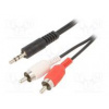 Kabel Jack 3,5mm 3pin vidlice,RCA vidlice x2 1,5m černá PVC