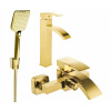 Vaňová a sprchová batéria nástenná, jednopáková Mexen Libra zlatá