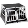 Tectake Prepravný box pre psa, dvojitý s rovnou zadnou stenou, 89 × 69 × 50 cm