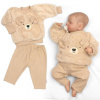 Baby Nellys Rastúci chlupáčková mikina a nohavice Macko, 2D béžová, 80/86, 80/86 (12-18m)