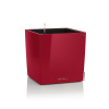 Kvetináč Cube premium v tvare kocky vrátane setu a vnútra Farba: červená vysoký lesk, Dĺžka hrany: 50
