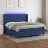 vidaXL Posteľ boxsping s matracom a LED modrá 160x200 cm látka - Modrá - 166367-100730