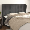 vidaXL Čelo postele so záhybmi tmavosivé 203x23x118/128 cm zamat