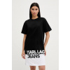 Bavlnené šaty Karl Lagerfeld Jeans čierna farba, mini, oversize, A3W13005 M