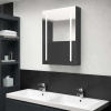 vidaXL LED kúpeľňová zrkadlová skrinka žiarivá čierna 50x13x70 cm 326496