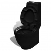 WC MISA - Keramické okrúhle WC čierne 39x66x84cm VidaXL