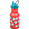 Detská nerezová fľaša Klean Kanteen Kid Classic Narrow 12oz (w/Kid Sport Cap) - coral strawberries 355 ml uni