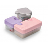 Melii Desiatový box Puzzle 850 ml - ružový, fialový, sivý