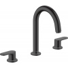 Hansgrohe Vernis Blend - 3-otvorová umývadlová armatúra s odtokovou súpravou s tiahlom, čierna matná 71553670