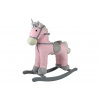 Teddies Kôň hojdací ružový jednorožec plyš na bat. 71cm so zvukom a pohybom nosnosť 50kg v krab. 62x56x19cm