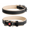 Kožený obojok WAU DOG Soft 38-49 cm, 25 mm čierno-béžový