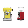 Ascaso Dream ONE, Sun Yellow + Eureka Mignon Perfetto, CR ferrari red