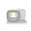 Budík s LED nočným zajačikom PURE FNL-06 AURORA biely štvorcový Forever