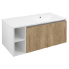 LOREA skrinka s umývadlom 101x46x51,5cm (20+80 cm), pravá, dub Alabama/biela matná