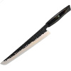 IZMAEL Damaškový kuchynský nôž Zankoku Slicer/Čierna/Hnedá 26.1 cm