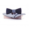 Set dreveného motýlika, vreckovky a manžetových gombíkov - Elegantný wenge