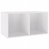 VidaXL úložný box na vinyly 71 x 34 x 36 cm lesklý biely
