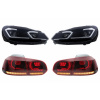 KITT LED Headlights and Taillights suitable for VW Golf 6 VI (2008-2013) With Facelift G7.5 Look Silver Flowing Dynamic Sequential Turning Lights LHD