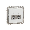 Sedna Design zásuvka dátová 2-násobná RJ45 Cat.6A STP biela