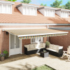 Zaťahovacia markíza vidaXL Zeleno-biela 500 x 300 cm, vymeniteľný materiál
