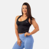 NEBBIA Dámske tielko Crop Top Sporty Slim Fit Black L