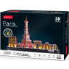 CUBICFUN Svítící 3D puzzle CityLine panorama: Paříž 115 dílků