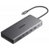 Ugreen USB-C CM681 | 4x USB | 2x HDMI | DisplayPort | RJ45 | SD/TF | AUX | PD 100W (sivý)