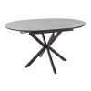 SIGNAL MEBLE Okrúhly jedálenský stôl rozkladací GASTON CERAMIC 100, čierny mat/biely mat keramika