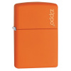 Zippo Orange Matte Logo 26103