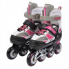 Kolieskové Korčule detské Meteor ROX 34-37 PU 80A ABEC-7 ružovo-sivo-biele