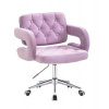 LuxuryForm DESIGN Kozmetické kreslo ADRIA VELUR na striebornej podstave s kolieskami - levanduľa