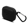 AppleMix Puzdro pre Apple AirPods 3 - odolné + karabína - silikónové - čierne