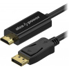 Video kábel AlzaPower Core DisplayPort (M) na HDMI (M) 4K 1m čierny (APW-CBDPHD410B)