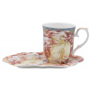 HOME ELEMENTS Porcelánový hrnček 360 ml, s podšálkou, Mucha Zima