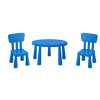 Ikea Mamut Table + 2 Blue Detské stoličky (Ikea Mamut Table + 2 Blue Detské stoličky)