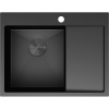 Mexen Exar oceľový drez s 1-komorou a odkvapkávačom, ľavý 620 x 480 mm, čierny - 6431621005L-70