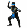 KOSTÝM NINJA MODRÝ BOJOVNÍK BOJOVNÍKA 128