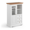 PROXIMA.store - Rustikálna masívna vitrína 1s.3 - BELLUNO ELEGANTE FARBA: biela - dub