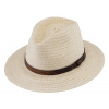 Fiebig - Headwear since 1903 Unisex letný klasicky Fedora klobúk - od Fiebig s koženým opaskom natur Veľkosť: 57 cm (M)