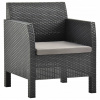 Záhradný stôl, stolík - Vidaxl záhradné kreslo s vankúšom, Rattan PP, Ant (Vidaxl záhradné kreslo s vankúšom, Rattan PP, Ant)
