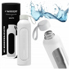 Motivačná sklenená fľaša na vodu 1l Wessper B1 BOROSILICATE White