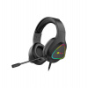 C-TECH herní sluchátka s mikrofonem Midas (GHS-17), casual gaming, RGB podsvícení,3,5mm jack+USB(pods.) černá (GHS-17BK)