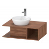 DURAVIT D-Neo závesná skrinka pod umývadlo na dosku, 1 otvorená priehrada vpravo, 800 x 550 x 260 mm, orech prírodný, DE492807979