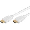 PremiumCord HDMI High Speed + Ethernet kábel, biely, pozlátené konektory, 15m kphdme15w